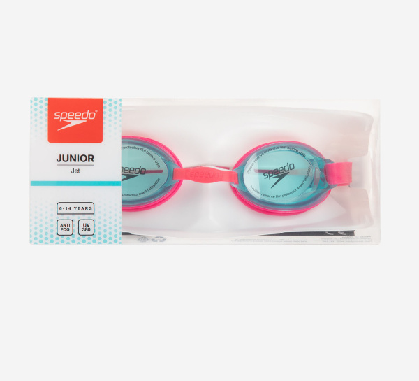Очки для плавания Speedo Jet V2 детские (голубые; розовый/голубой)